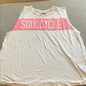SoulCycle Women's White and Pink Muscle Tee